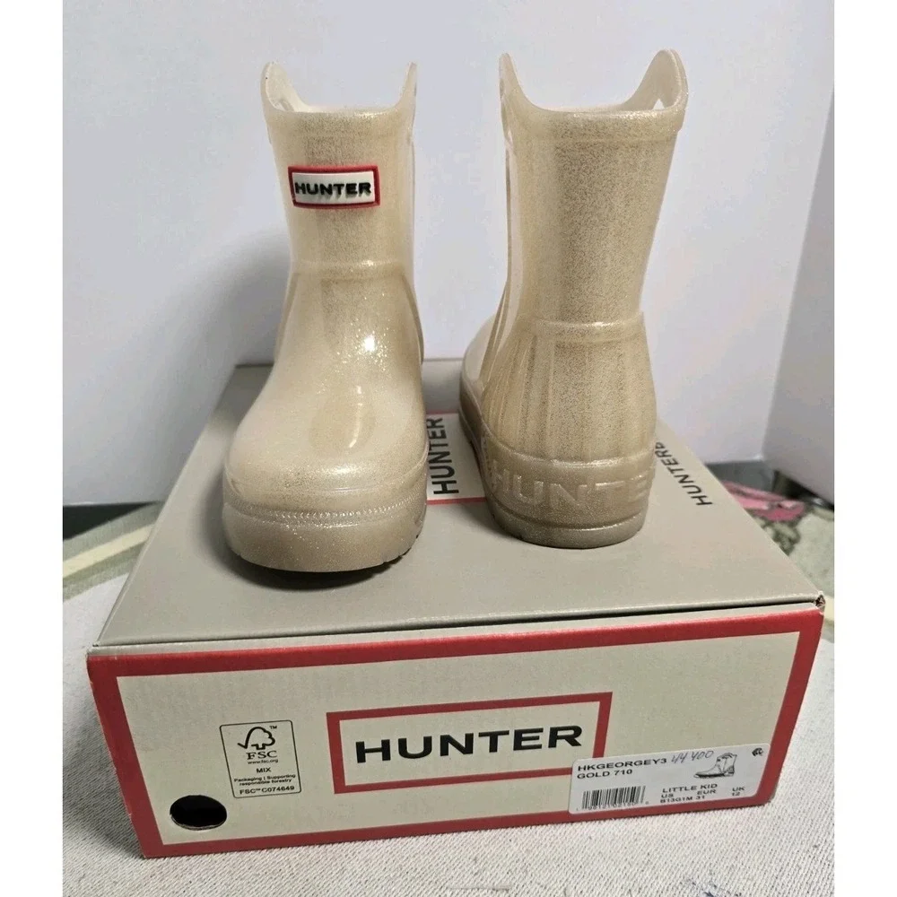Hunter Unisex Original‎ Kids First Classic Glitter Rain Boots Size US 13